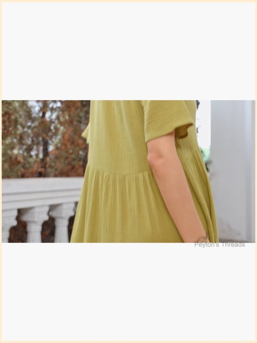 100% Cotton Flowy Maxi Dress Short Sleeve V Neck Tiered Ruffle Boho Casual Loose - Picture 7 of 7